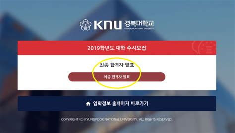 경북대학교 수시 합격자 발표